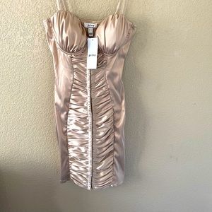 Gold Beige Mini Dress